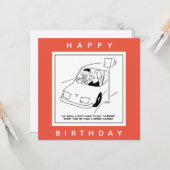 Der Fahrer sagt Käse, wenn er eine Geschwindigkeit Karte (Vorderseite/Rückseite Beispiel)