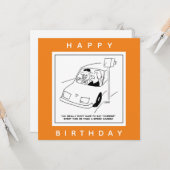 Der Fahrer sagt Käse, wenn er eine Geschwindigkeit Karte (Vorderseite/Rückseite Beispiel)