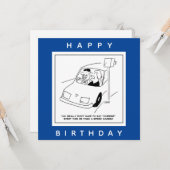 Der Fahrer sagt Käse, wenn er eine Geschwindigkeit Karte (Vorderseite/Rückseite Beispiel)