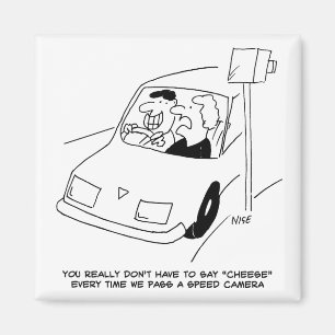 Der Fahrer sagt Käse, wenn er eine Geschwindigkeit Magnet