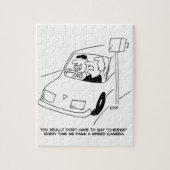 Der Fahrer sagt Käse, wenn er eine Geschwindigkeit Puzzle (Vertikal)