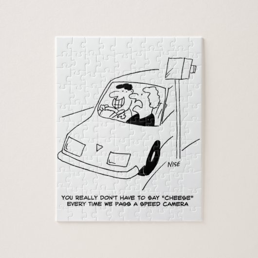 Der Fahrer sagt Käse, wenn er eine Geschwindigkeit Puzzle (Vertikal)