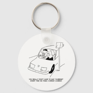 Der Fahrer sagt Käse, wenn er eine Geschwindigkeit Schlüsselanhänger