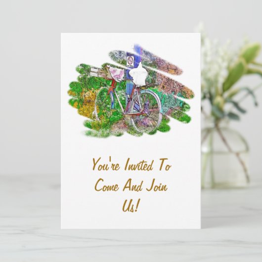 DER FAHRRAD EINLADUNG (Stehend Vorderseite)