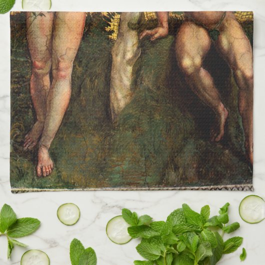 Der Fall - Adam und Abend von Raphael Sanzio Geschirrtuch (Gefaltet)