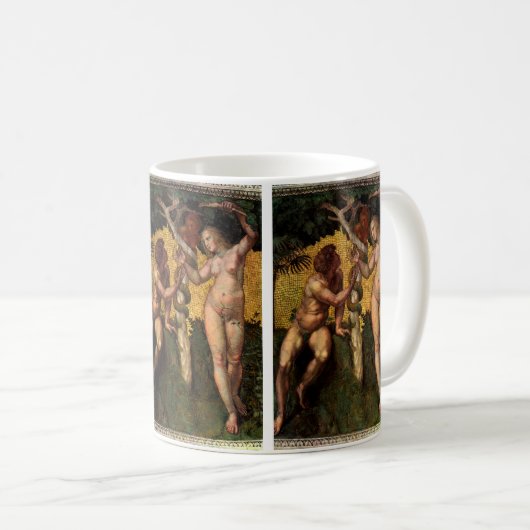 Der Fall - Adam und Abend von Raphael Sanzio Kaffeetasse (VorderseiteRechts)