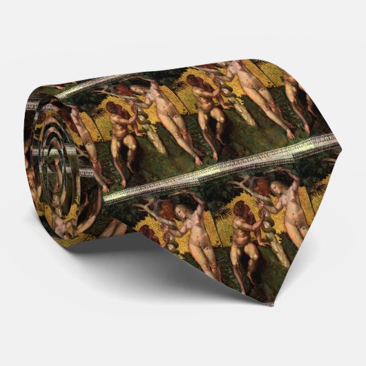 Der Fall - Adam und Abend von Raphael Sanzio Krawatte (Gerollt)