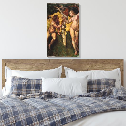Der Fall - Adam und Abend von Raphael Sanzio Leinwanddruck (Insitu (Schlafzimmer))