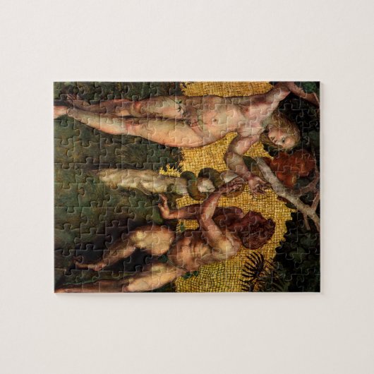 Der Fall - Adam und Abend von Raphael Sanzio Puzzle (Horizontal)