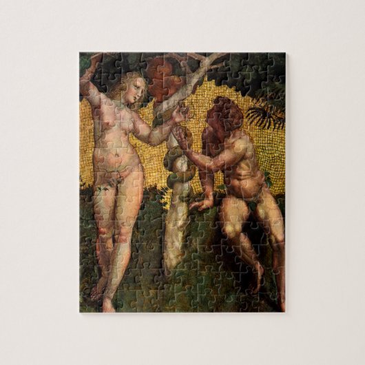 Der Fall - Adam und Abend von Raphael Sanzio Puzzle (Vertikal)