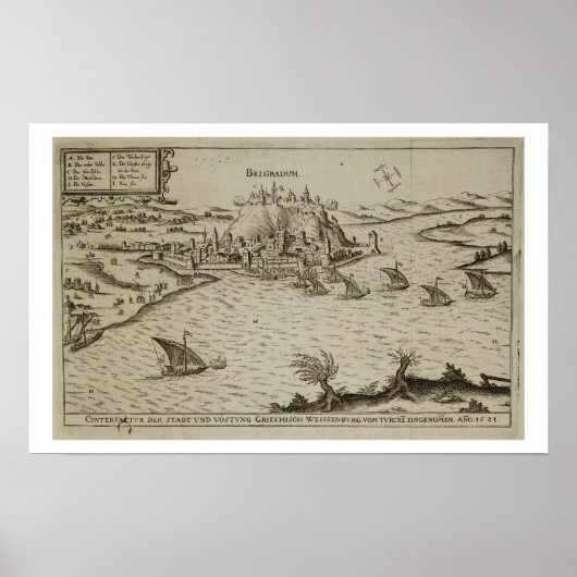 Der Fall Belgrads an die Türken im Jahr 1521, Illu Poster (Vorne)