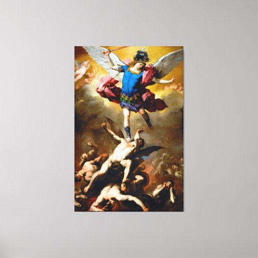 Der Fall der Engel der Rebellen von Luca Giordano Leinwanddruck (Vorderseite)
