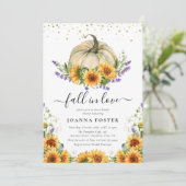 Der Fall des Brautparty des Sonnenblumenpumpenfall Einladung (Stehend Vorderseite)