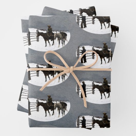 Der Fall des Cowboy 1895 Frederic Remington Geschenkpapier Set (Beispiel)