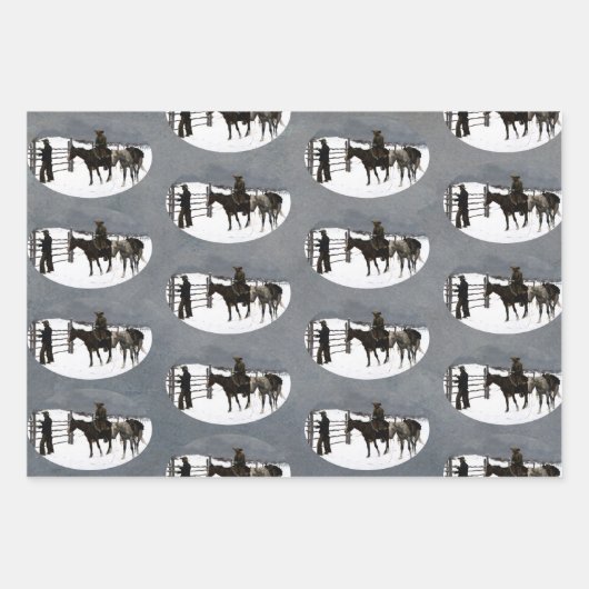 Der Fall des Cowboy 1895 Frederic Remington Geschenkpapier Set (Vorderseite 3)