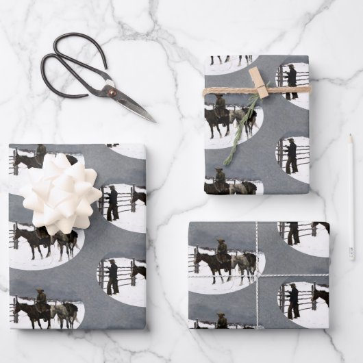 Der Fall des Cowboy 1895 Frederic Remington Geschenkpapier Set (Vorderseite)