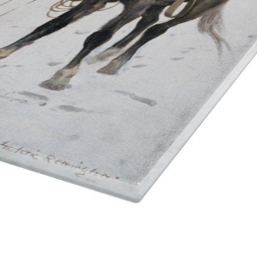 Der Fall des Cowboy 1895 Frederic Remington Schneidebrett (Ecke)