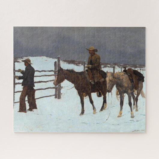 Der Fall des Cowboy durch Frederic Remington Puzzle (Horizontal)