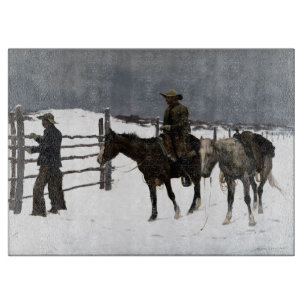 Der Fall des Cowboys 1895 Frederic Remington Schneidebrett