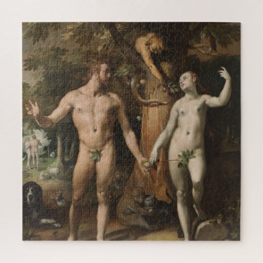 Der Fall des Menschen 1592 Adam und Eve Van Harlee Puzzle (Vertikal)