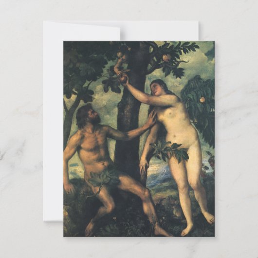 Der Fall des Menschen; Adam und Eva von Tizian (Vorderseite)