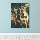 Der Fall des Menschen; Adam und Eva von Tizian Leinwanddruck (Insitu (Holzboden))