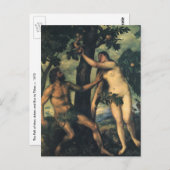 Der Fall des Menschen; Adam und Eva von Tizian Postkarte (Vorne/Hinten)