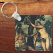 Der Fall des Menschen; Adam und Eva von Tizian Schlüsselanhänger (Vorderseite)