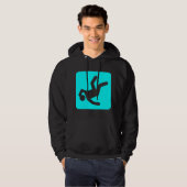Der Fall des Menschen - Cyan Hoodie (Vorne ganz)