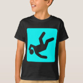 Der Fall des Menschen - Cyan T-Shirt (Vorderseite)