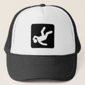 Der Fall des Menschen - schwarz Truckerkappe (Vorderseite)