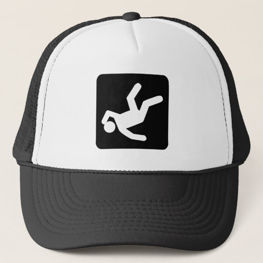 Der Fall des Menschen - schwarz Truckerkappe (Vorderseite)