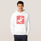 Der Fall des Menschen - tropisches Rosa Hoodie (Vorne ganz)
