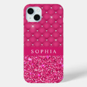 Der Fall Girl Pink Glitzer und Diamonds Personalis Case-Mate iPhone Hülle (Rückseite)