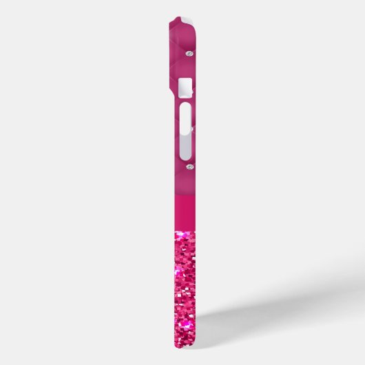 Der Fall Girl Pink Glitzer und Diamonds Personalis Case-Mate iPhone Hülle (Rückseite / Links)