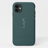 Der Fall Green Editable Monogram Case-Matte iPhone Case-Mate iPhone Hülle (Rückseite)