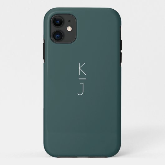 Der Fall Green Editable Monogram Case-Matte iPhone Case-Mate iPhone Hülle (Rückseite)