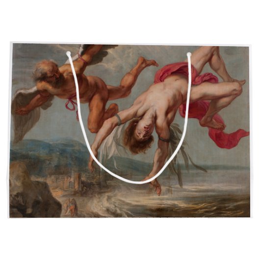 Der Fall Ikarus (von Jakob Peter Gowy) Große Geschenktüte (Rückseite)