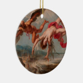 Der Fall Ikarus (von Jakob Peter Gowy) Keramik Ornament (Rechts)