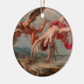 Der Fall Ikarus (von Jakob Peter Gowy) Keramik Ornament (Links)