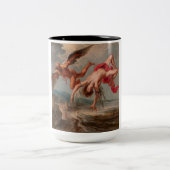 Der Fall Ikarus (von Jakob Peter Gowy) Zweifarbige Tasse (Mittel)