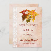 Der Fall in der Liebe Spitze alten Papier Hochzeit Save The Date (Vorne/Hinten)
