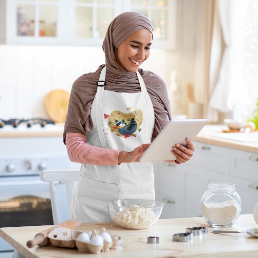 Der Fall ist in Luft mit schwindendem Raccoon Lange Schürze