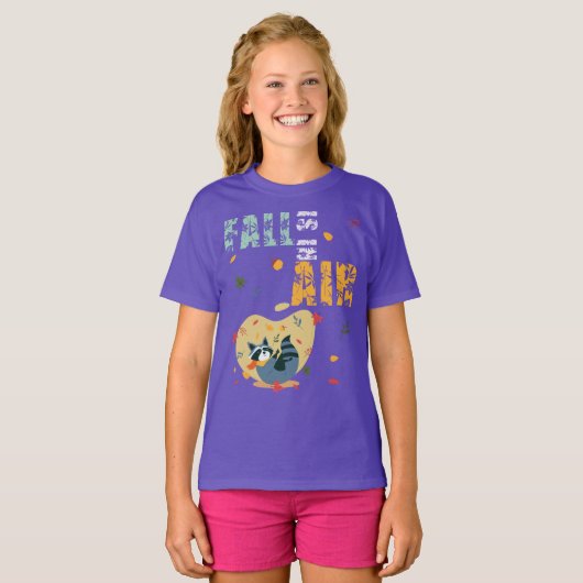 Der Fall ist in Luft mit schwindendem Raccoon T-Shirt (Vorne ganz)