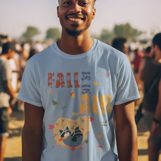 Der Fall ist in Luft mit schwindendem Raccoon T-Shirt