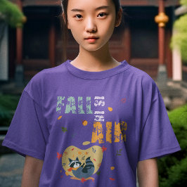 Der Fall ist in Luft mit schwindendem Raccoon T-Shirt