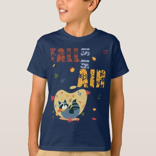 Der Fall ist in Luft mit schwindendem Raccoon T-Shirt (Vorderseite)
