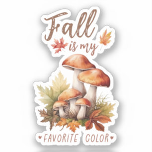 Der Fall ist meine Lieblingsfarbe - Pilze und Blät Aufkleber