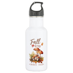 Der Fall ist meine Lieblingsfarbe - Pilze und Blät Edelstahlflasche