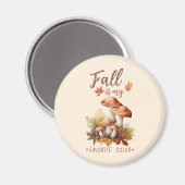 Der Fall ist meine Lieblingsfarbe - Pilze und Blät Magnet (Vorderseite/Rückseite)